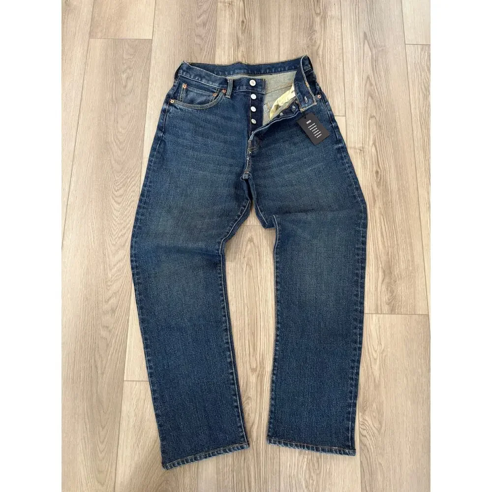 Buck Mason Classic Button Fly Ford Standard Medium Wash Japanese Denim NWT 30x30